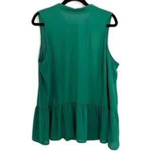 Eloquii Kelly Green Peplum Sleeveless Blouse Sz 16